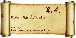 Mohr Ajnácska névjegykártya