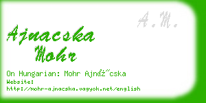 ajnacska mohr business card